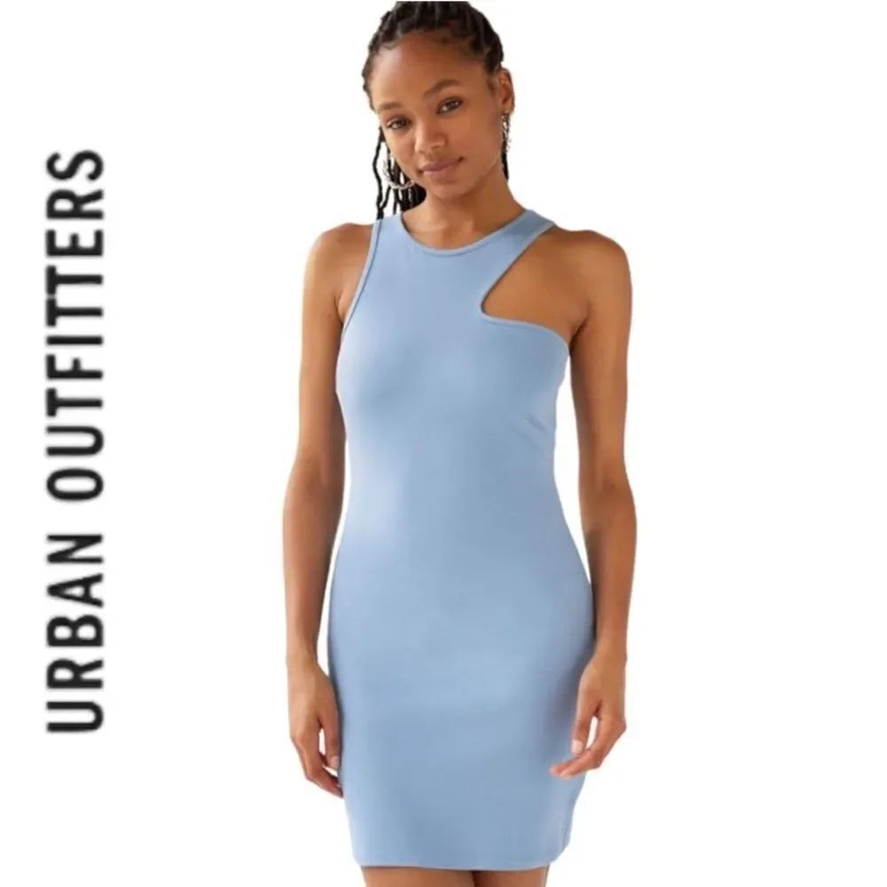 NEW Urban Outfitters UO Victoria Blue Asymmetrical Racerback Mini Dress M